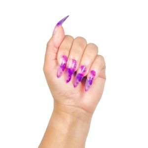 Purple nails long almond.